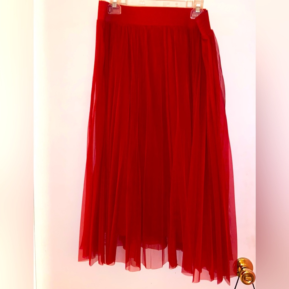 Red tulle skirt